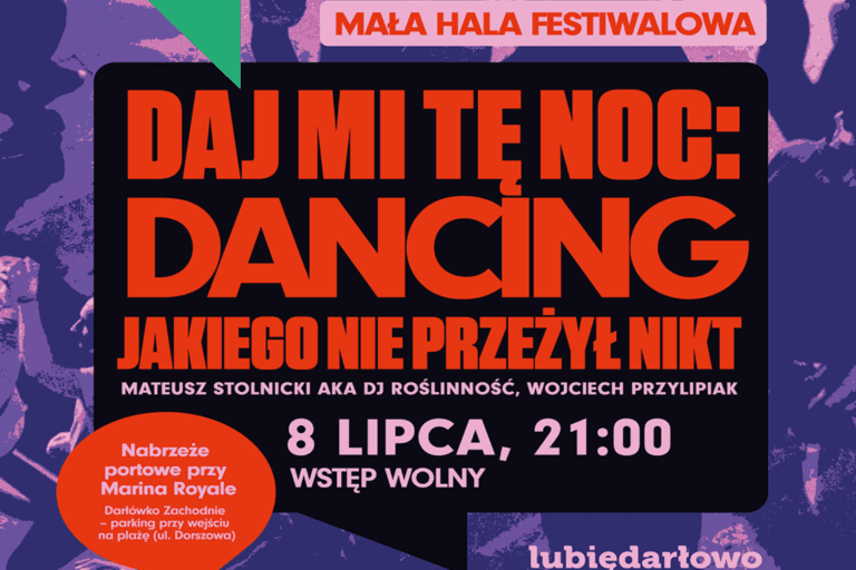 Plakat imprezy: Daj mi tę noc, 8 lipca, 21:00.