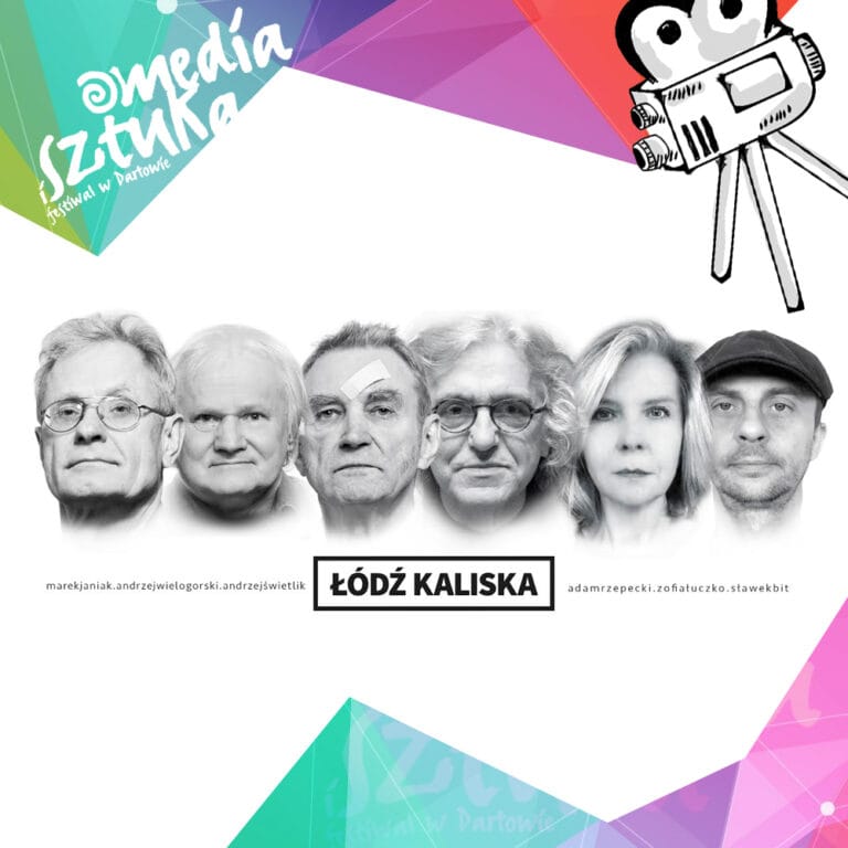 Plakat festiwalu Media Sztuka w Darłowie, grupa Łódź Kaliska.