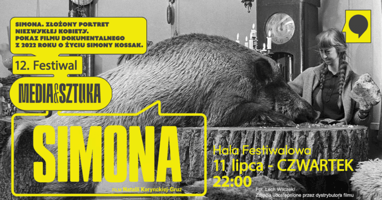 Plakat festiwalu Media i Sztuka 2022, film Simona.
