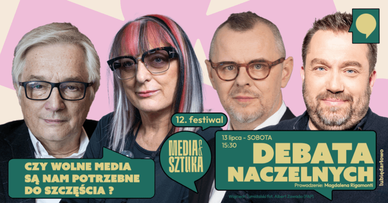 Plakat debaty o wolności mediów, 12. festiwal Medi@Sztuka.