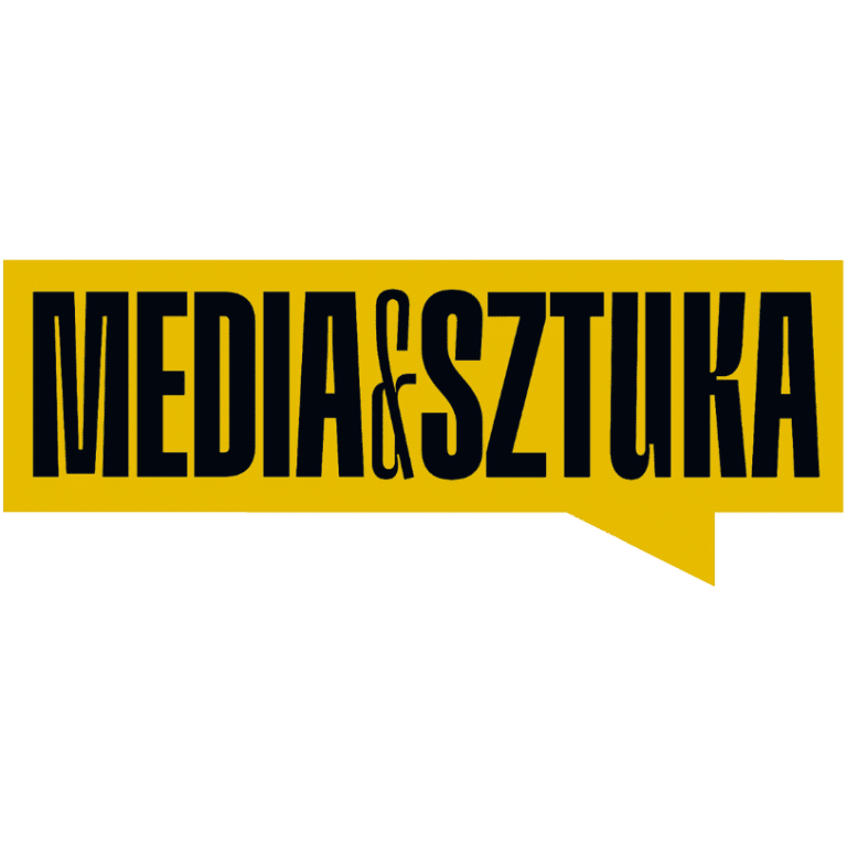 Logo Media i Sztuka na żółtym tle