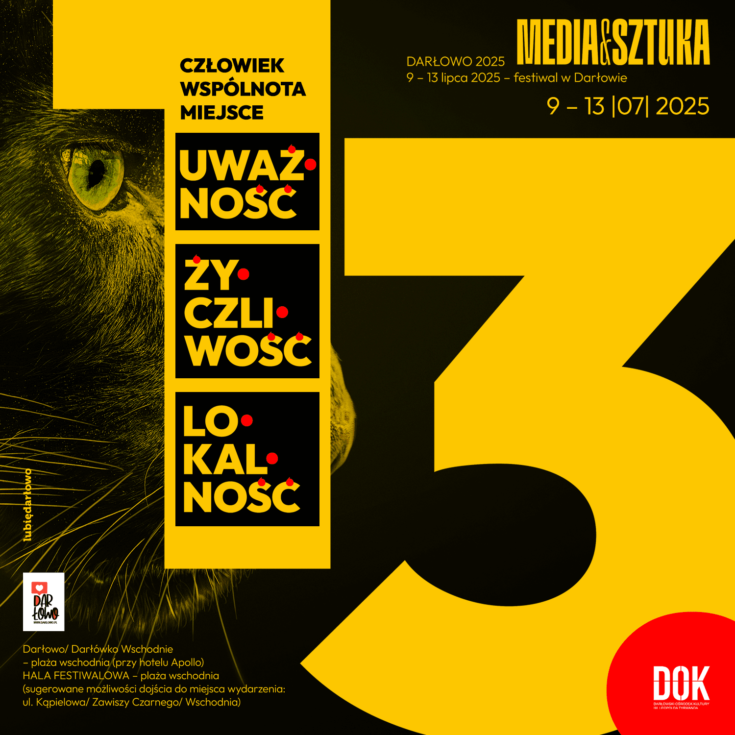 Plakat festiwalu Media i Sztuka Darłowo 2025