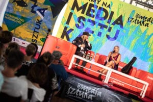 Spotkanie na festiwalu Media i Sztuka w Darłowie.