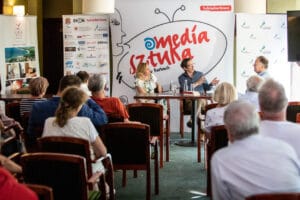 Panel dyskusyjny na festiwalu Media i Sztuka.