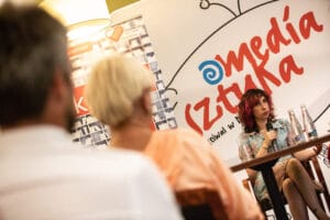 Panel dyskusyjny na festiwalu Media i Sztuka.